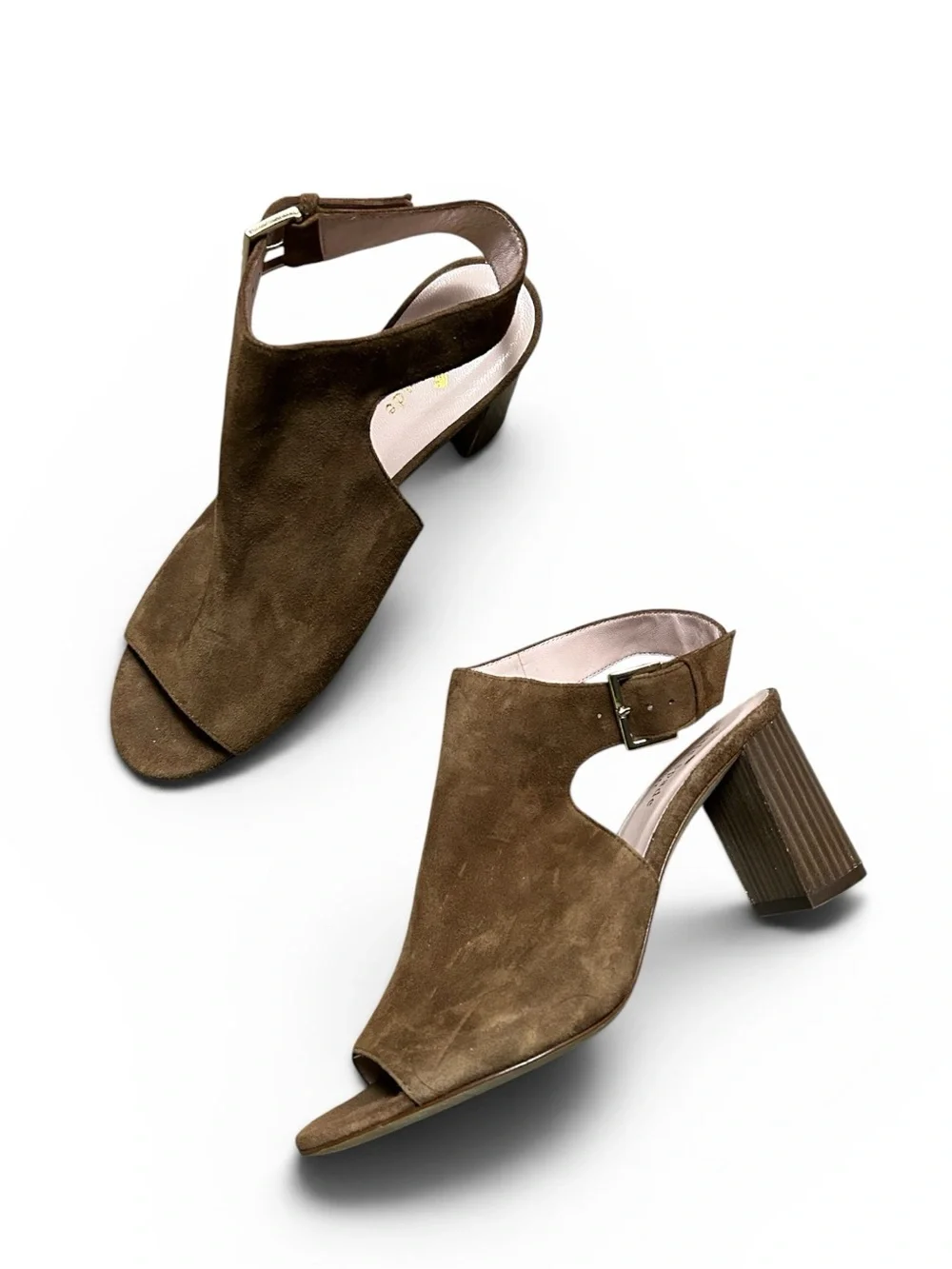 Kate Spade Emina Suede Slingback Mules Brown Block Heel Size 7.5M